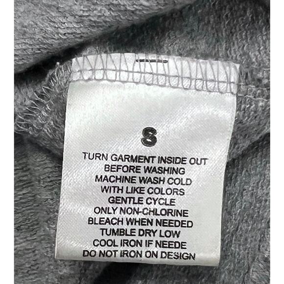 Disney Mickey Mouse Tie-Front Girls Crop Pullover Sweatshirt Gray, Size Small - Picture 5 of 6